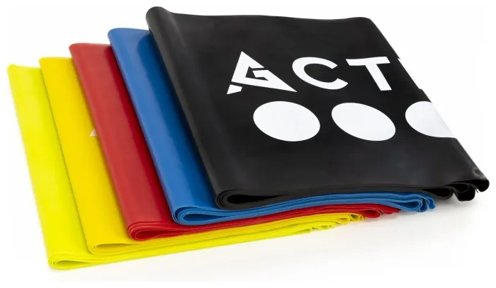 Набір стрічкових еспандерів для спорту та реабілітації Actiget Flat Band 200 х 15 cм 1-15 кг 5 шт ACT0106