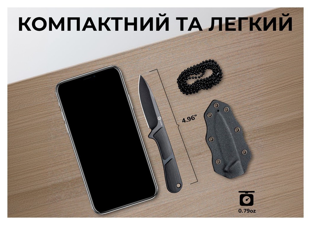 Ніж Civivi Mini Elementum Fixed Blade C23010-1, укр, укр