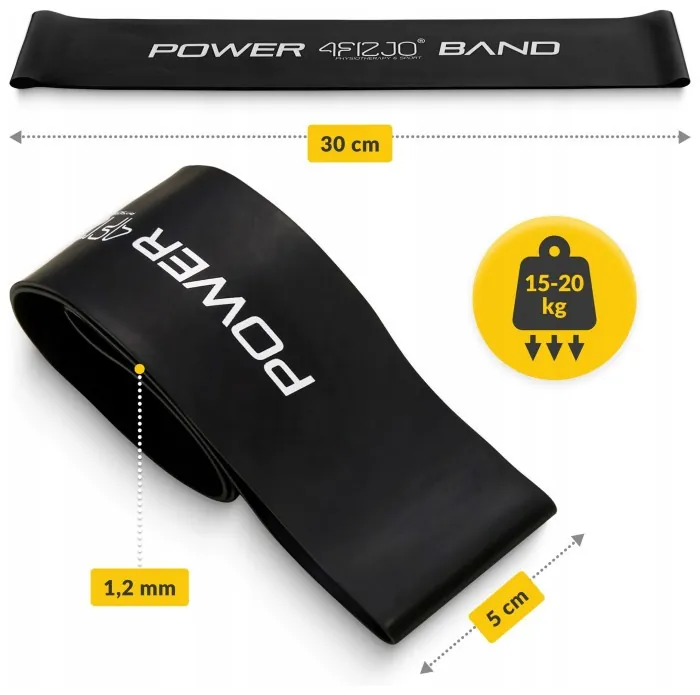 Резинка для фітнесу 4FIZJO Mini Power Band 1.2 мм 15-20 кг Black (P-5907222931622)