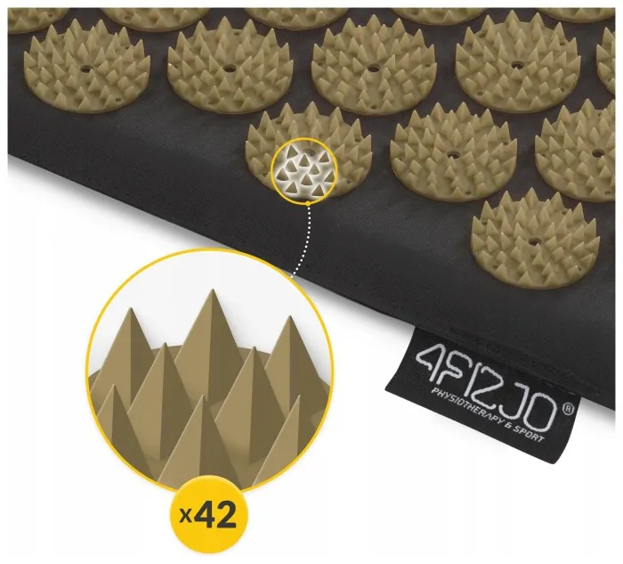 Килимок акупунктурний з валиком 4FIZJO Classic Mat Аплікатор Кузнєцова Black/Gold (P-5907739314987)