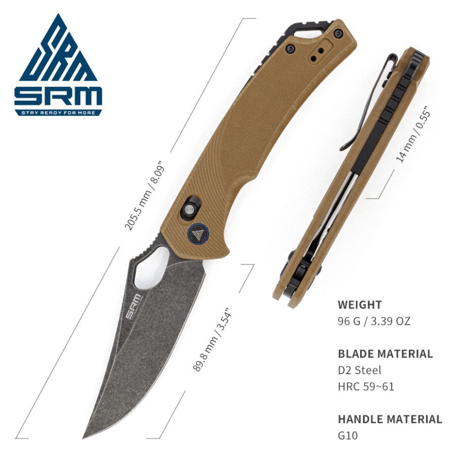 Нож складной SRM Retriever 9202-GW, коричневый