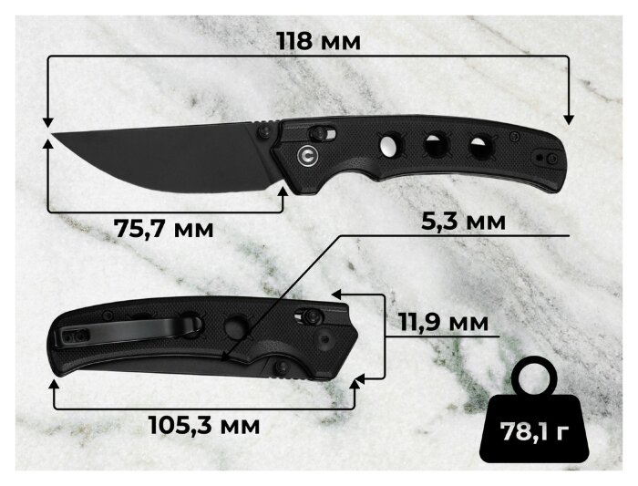 Ніж Civivi Noctis C24020С-1, укр, укр
