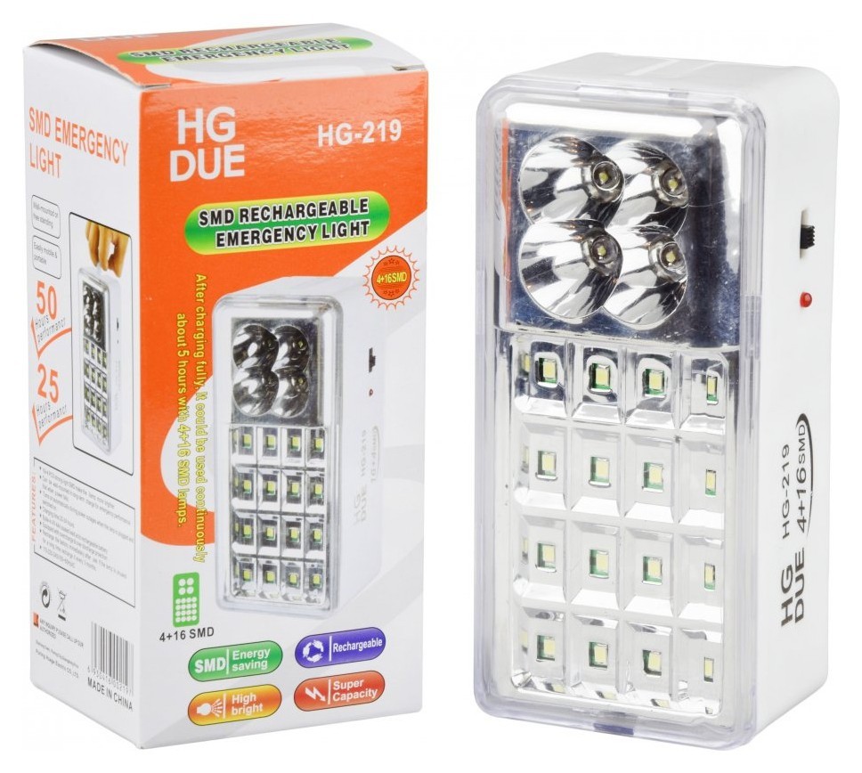 Лампа HG-219, 4000 mAh з яскравим світлодіодним освітленням та тривалим часом роботи на акумуляторі Maraton