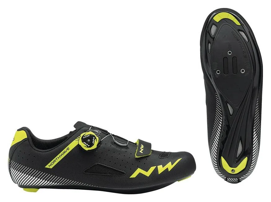 Туфлі велосипедні Northwave CORE PLUS M 42 (9.5US) Black/yellow fluo (80191014) O (290мм black, yellow fluo)