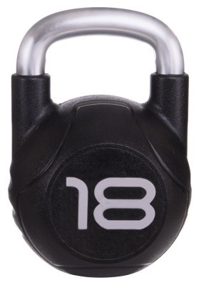 Гиря цельная с полиуретановым покрытием и хромированной ручкой Zelart TA-2681-18 18кг (MD2220-18) (металл, PU, черный)
