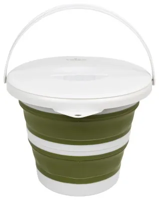 Ведро Tribe Water Bucket Lid 5 л силиконовое с крышкой T-FJ-0049, olive