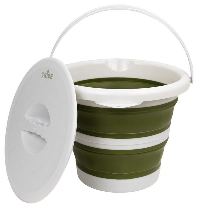 Ведро Tribe Water Bucket Lid 5 л силиконовое с крышкой T-FJ-0049, olive