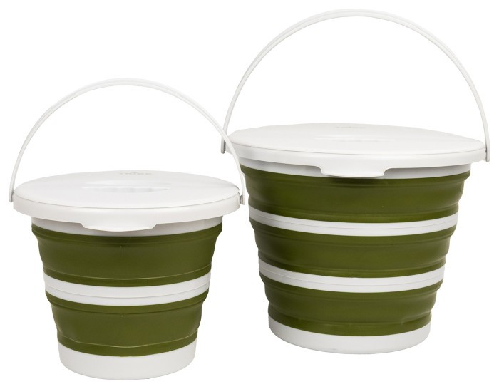 Ведро Tribe Water Bucket Lid 5 л силиконовое с крышкой T-FJ-0049, olive
