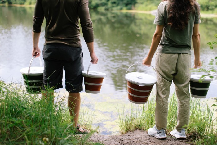 Ведро Tribe Water Bucket Lid 5 л силиконовое с крышкой T-FJ-0049, olive