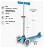 Самокат MICRO серии "Mini Deluxe Glow LED" – АРКТИЧЕСКИЙ СИНИЙ (до 50 kg, 3-х колесный, свет) Фото - 7