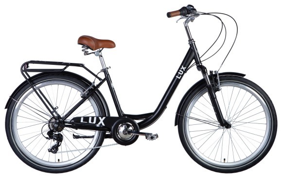 Велосипед уцінений ST 26" Dorozhnik LUX Vbr FR рама-17" чорний (матовий) 2024, укр