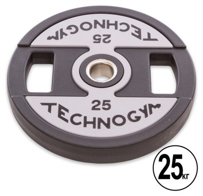 Блинчики диски полиуретановые 2 Handle металлическая втулка внутренний ø51мм TECHNOGYM TG-1837-25 25кг (черный)