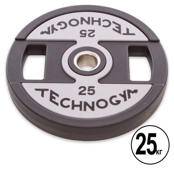 Блинчики диски полиуретановые 2 Handle металлическая втулка внутренний ø51мм TECHNOGYM TG-1837-25 25кг (черный)