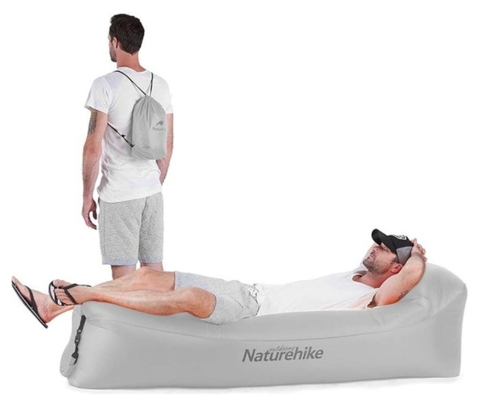 Матрас надувной ламзак Naturehike NH20FCD06, 180х70х52 см, серый, имеет чехол-рюкзак.