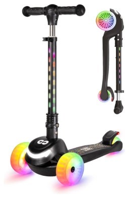 Самокат дитячий Core Spark триколісний LED Wheel/Bar/Deck - Black Самокат дитячий Core Spark триколісний LED Wheel/Bar/Deck - Black