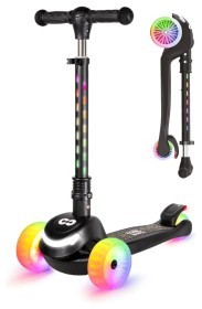 Самокат детский Core Spark трехколесный LED Wheel/Bar/Deck - Black