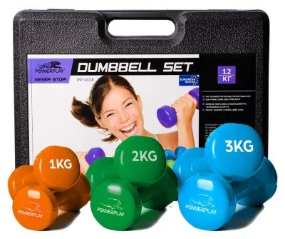 Набір гантелей у кейсі 12 кг. PowerPlay 4118 Fitness Dumbells (2шт.*1кг. 2шт.*2кг. 2шт.*3кг.)