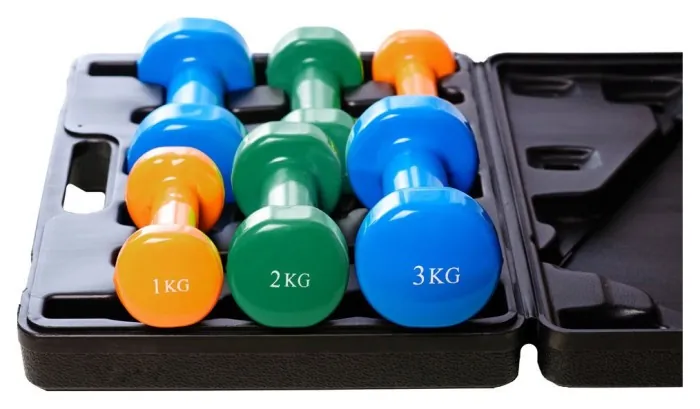 Набір гантелей у кейсі 12 кг. PowerPlay 4118 Fitness Dumbells (2шт.*1кг. 2шт.*2кг. 2шт.*3кг.)