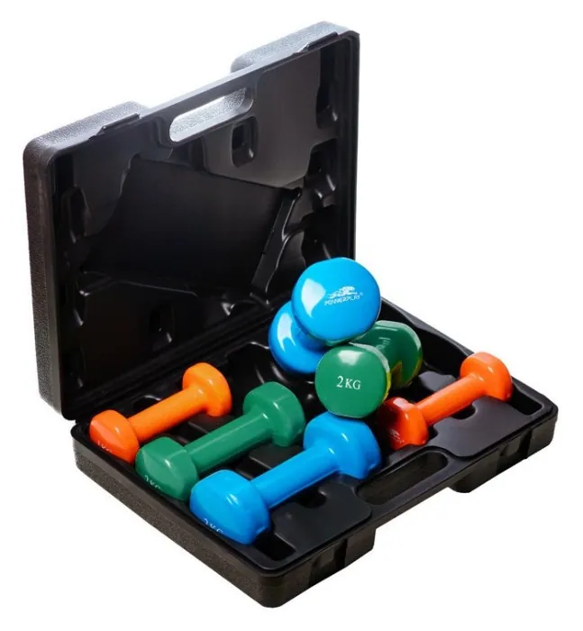 Набір гантелей у кейсі 12 кг. PowerPlay 4118 Fitness Dumbells (2шт.*1кг. 2шт.*2кг. 2шт.*3кг.)
