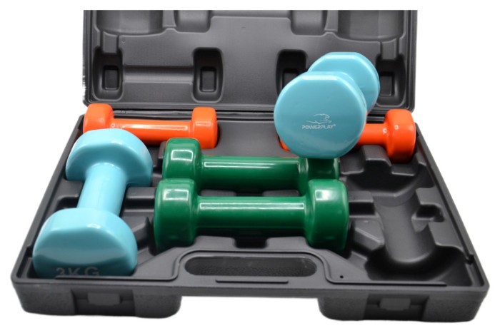 Набір гантелей у кейсі 12 кг. PowerPlay 4118 Fitness Dumbells (2шт.*1кг. 2шт.*2кг. 2шт.*3кг.)