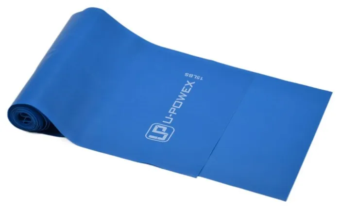 Стрічка-еспандер для фітнесу та реабілітації U-POWEX Fitness band 0.4мм. (6.8 кг) Blue