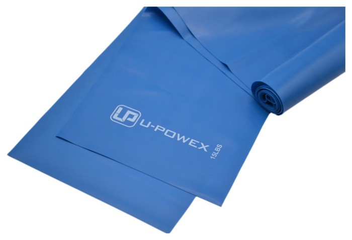 Стрічка-еспандер для фітнесу та реабілітації U-POWEX Fitness band 0.4мм. (6.8 кг) Blue