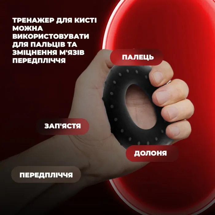 Эспандер кистевой силиконовый PowerPlay PP-4338 Hand Grip Hard 30 кг. Черный