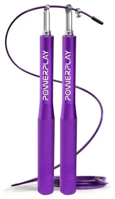 Скакалка швидкісна на підшипниках алюмінієва PowerPlay 4207 Elite Jump Rope Фіолетова (3m.)