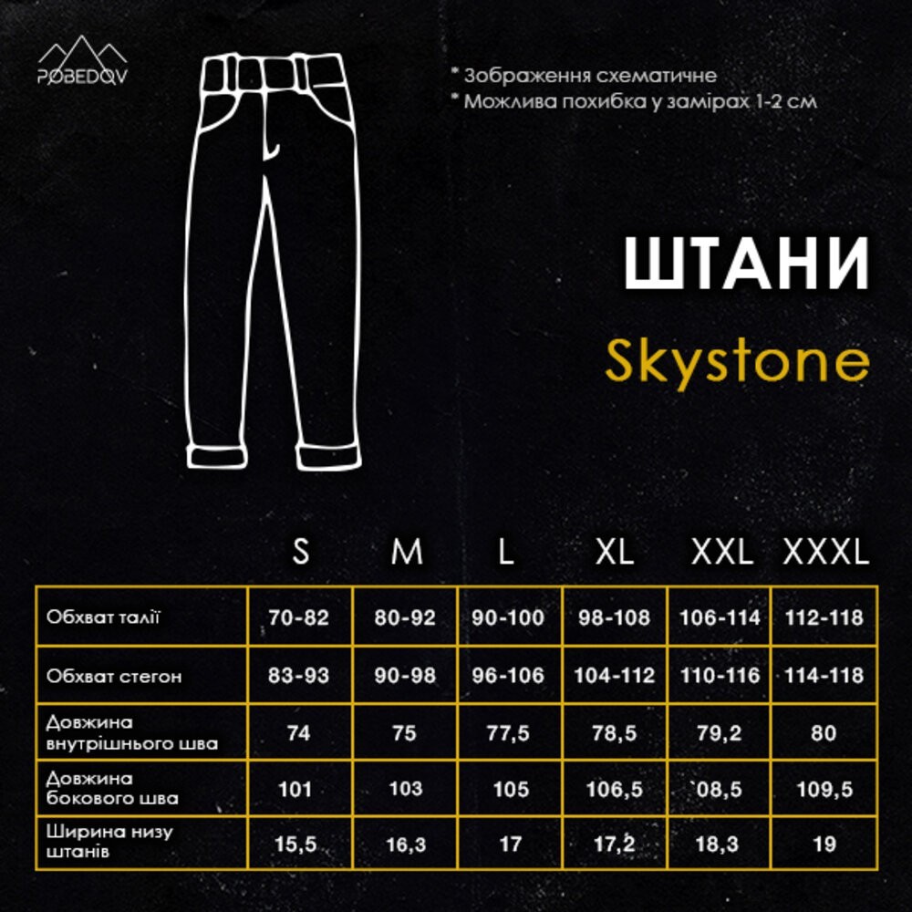 Мужские базовые брюки котоновые карго демисезонные хаки Pobedov Skystone