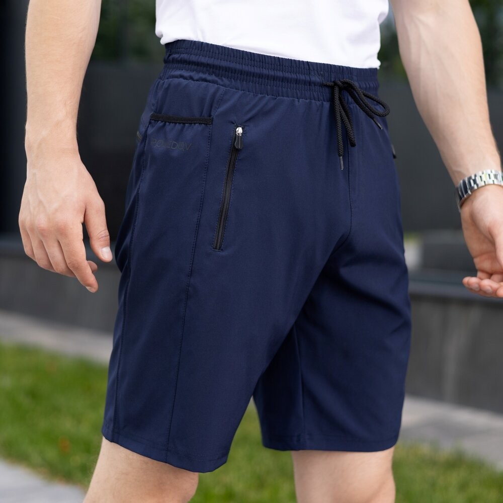 Темно-сині чоловічі шорти прямого крою Pobedov Vil'nyy