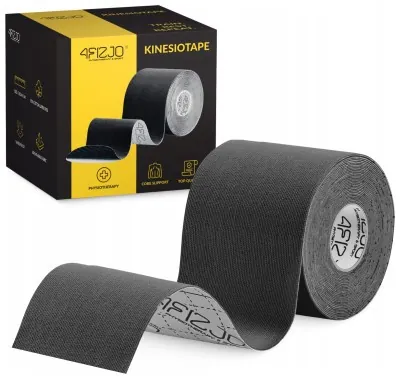 Стрічка кінезіологічна (кінезіо тейп) 4FIZJO 7.5 см x 5 м Black (P-5907739318886)