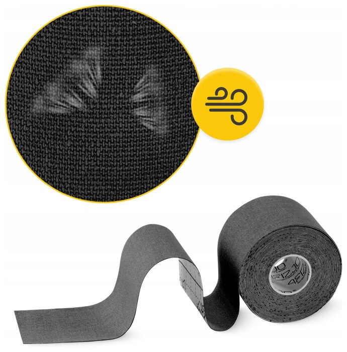 Стрічка кінезіологічна (кінезіо тейп) 4FIZJO 7.5 см x 5 м Black (P-5907739318886)