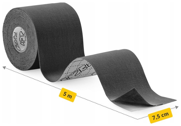 Стрічка кінезіологічна (кінезіо тейп) 4FIZJO 7.5 см x 5 м Black (P-5907739318886)