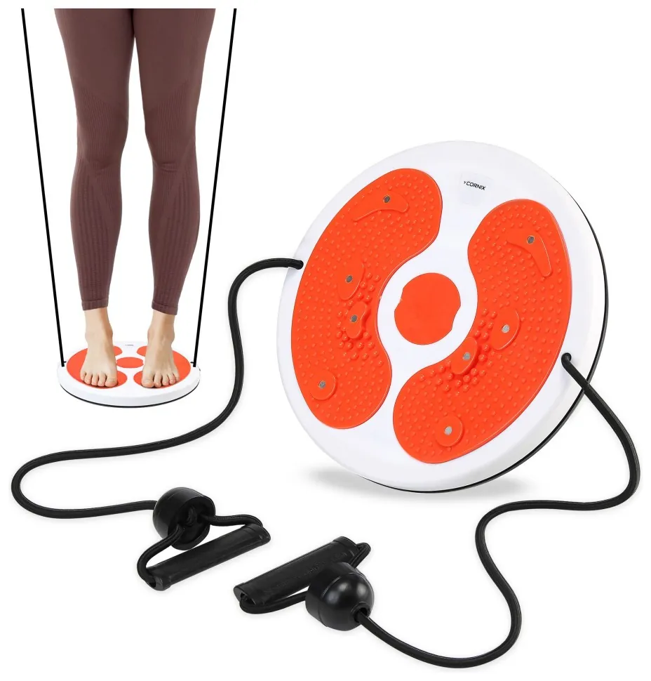 Диск здоров'я для талії Cornix Twisting Waist Disc з еспандерами XR-0452 White/Orange (LFXR-0452)