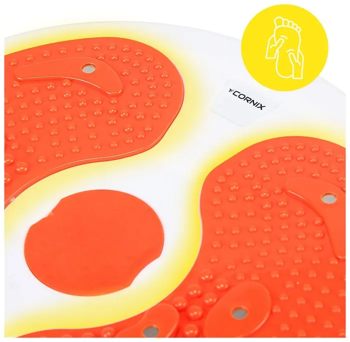 Диск здоровья для талии Cornix Twisting Waist Disc с эспандерами XR-0452 White/Orange