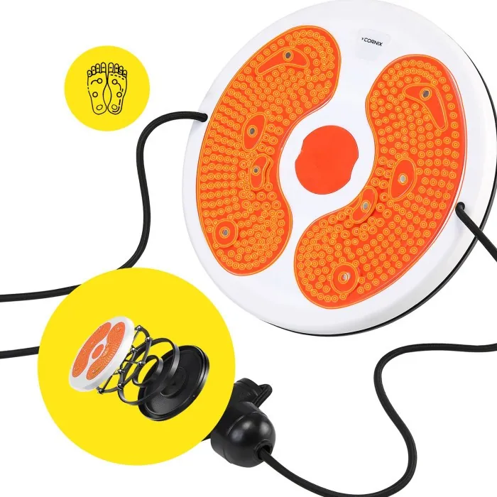 Диск здоровья для талии Cornix Twisting Waist Disc с эспандерами XR-0452 White/Orange
