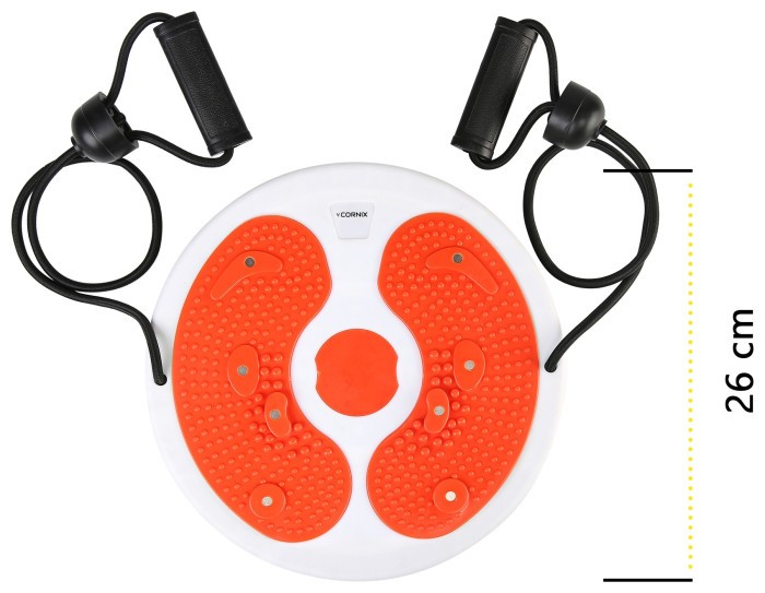 Диск здоровья для талии Cornix Twisting Waist Disc с эспандерами XR-0452 White/Orange