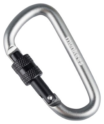 Munkees 3246 карабин D с винтовым замком 6 мм x 60 мм серый