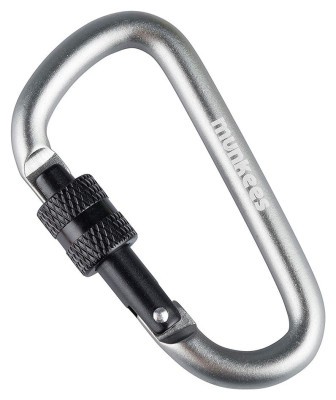 Munkees 3246 карабін D with Screw Lock 6 mm x 60 mm grey