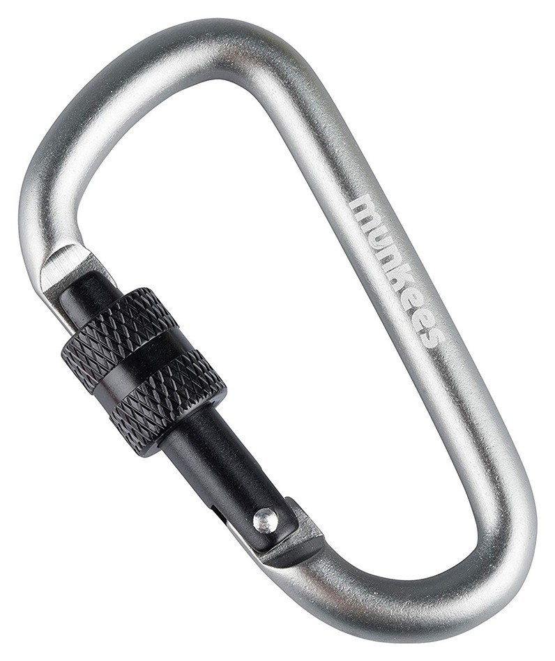 Munkees 3246 карабин D с винтовым замком 6 мм x 60 мм серый