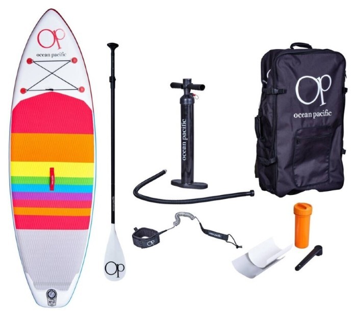 Надувна SUP дошка Ocean Pacific Sunset All Round 96 - White/Red/Blue, укр, укр
