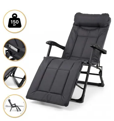 Розкладне крісло ліжко з вбудованим матрацом LEOBRO Black (LB-FCB-G3-BLK)