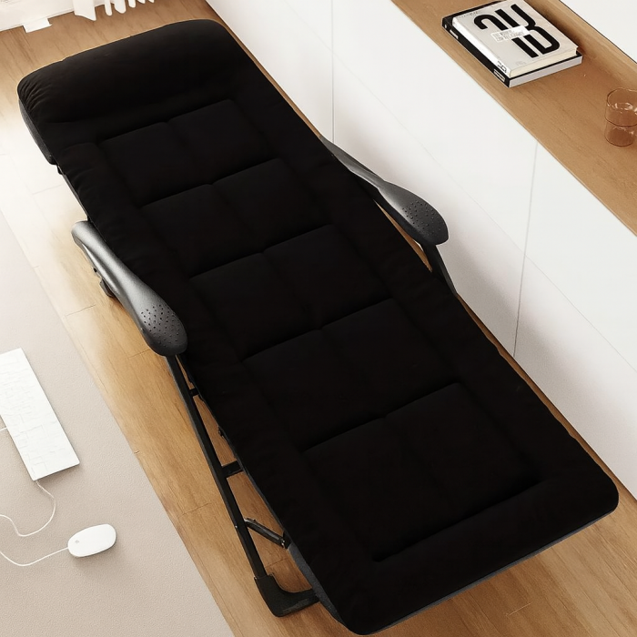 Розкладне крісло ліжко з вбудованим матрацом LEOBRO Black (LB-FCB-G3-BLK)