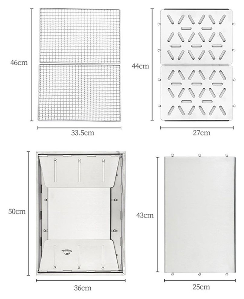 Гриль портативний Naturehike Picnic BBQ Grill NH20CJ006, р-р L, сталь