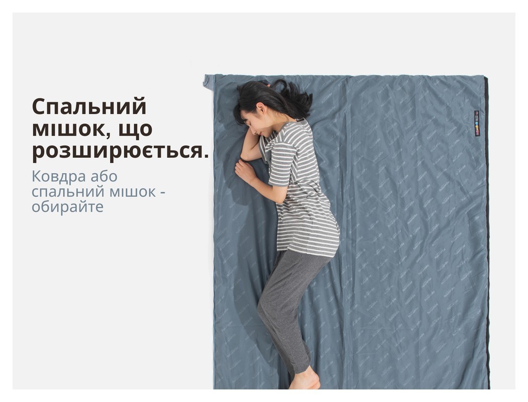 Спальник надлегкий Naturehike Summer LW180 NH21MSD09 лівий, (15°C), p-p XL, зелений, укр, укр