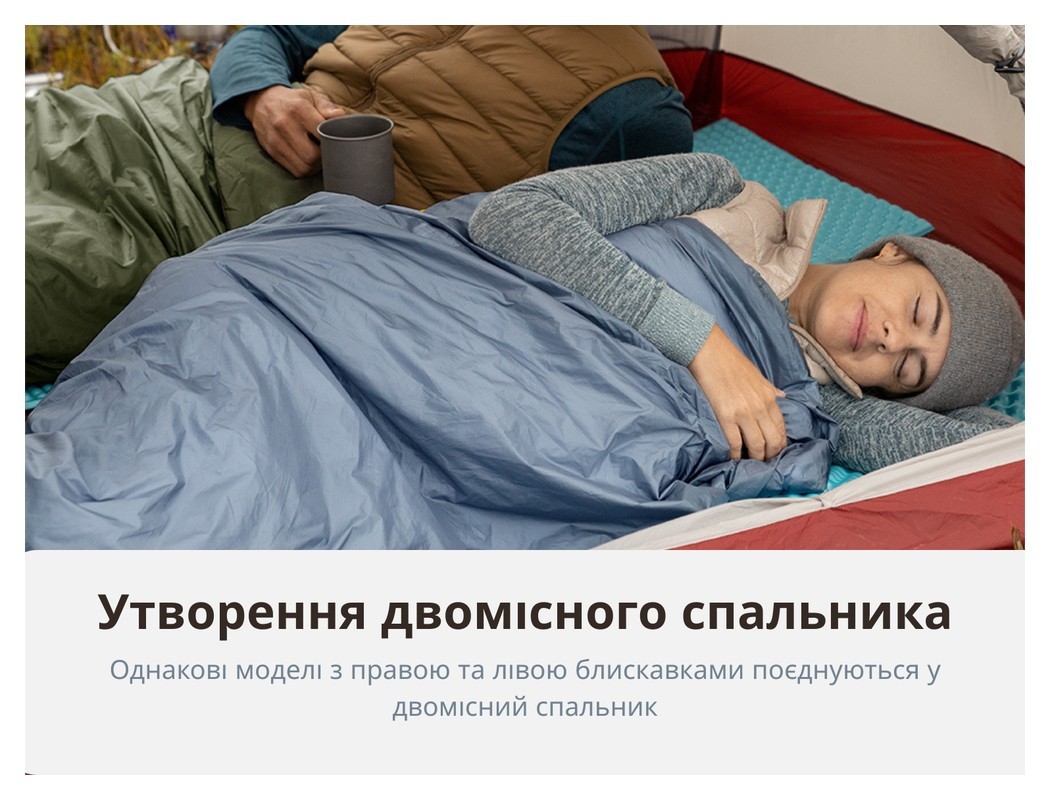 Спальник надлегкий Naturehike Summer LW180 NH21MSD09 лівий, (15°C), p-p XL, зелений, укр, укр