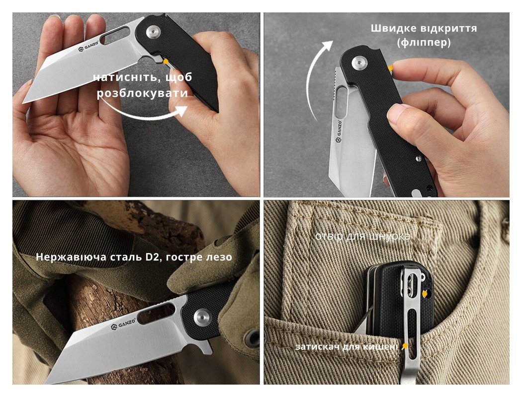 Ніж складаний Ganzo G770-BK