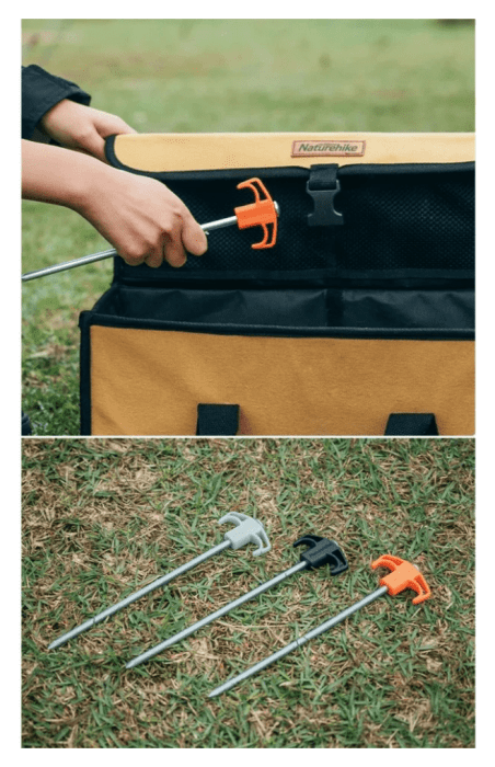 Кілки металеві Naturehike NH21YW133, 25 см, білі 2 шт.