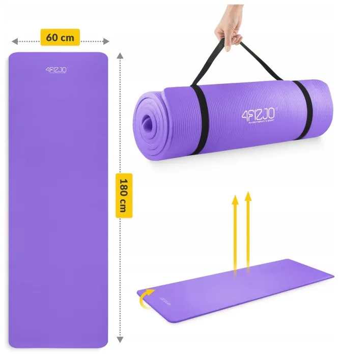 Килимок (мат) спортивний 4FIZJO NBR 180 x 60 x 1 см для йоги та фітнесу Violet (P-5907222931530)