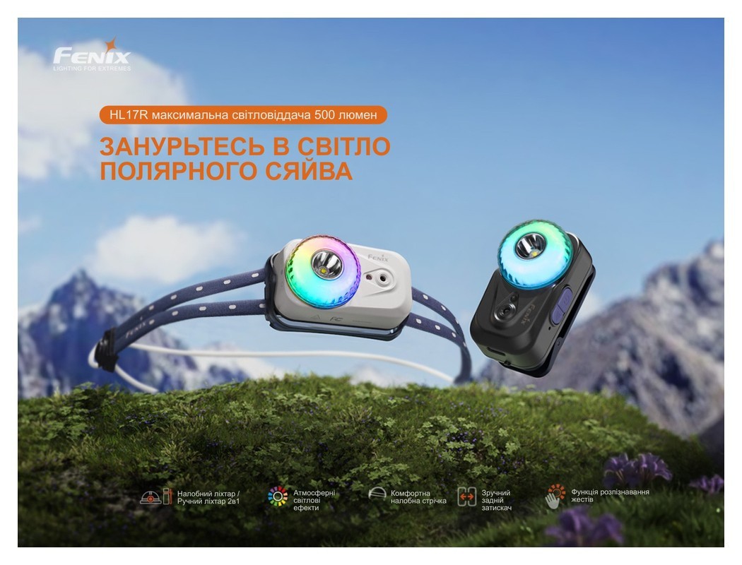 Ліхтар налобний Fenix HL17R, чорний, укр, укр